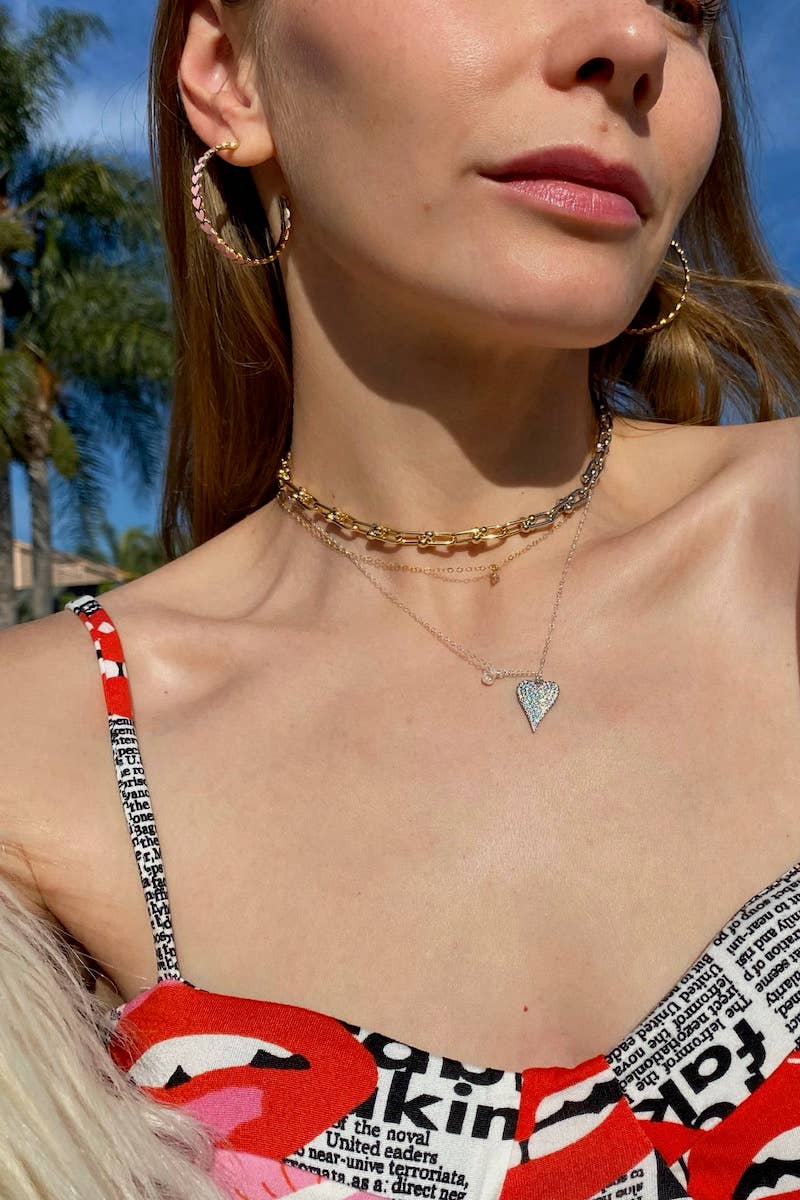 Native Gem - Wholesale Pendant/Charm Necklace - GLIMMER HEART NECKLACE- STERLING SILVER1