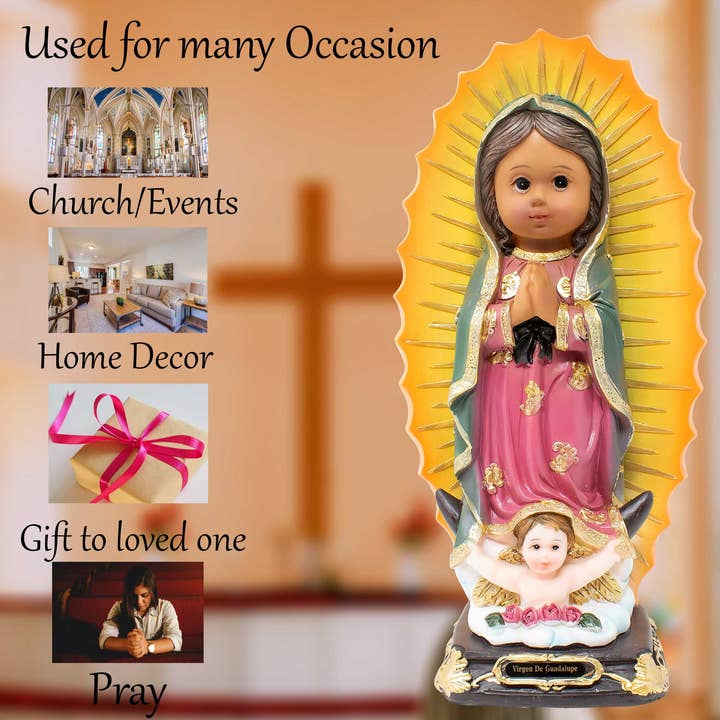 mrcjsales - Wholesale Sculpture - MrcjSales - Our Lady of Guadalupe Infinite Statue | Virgen de Guadalupe Resin | Multiple Sizes | Church Decor, Home Gifts, Prayers4