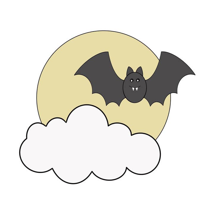 Gruseliger Mond mit Fledermaus und Wolke für den Großhandel von Maison’s Custom Cutters