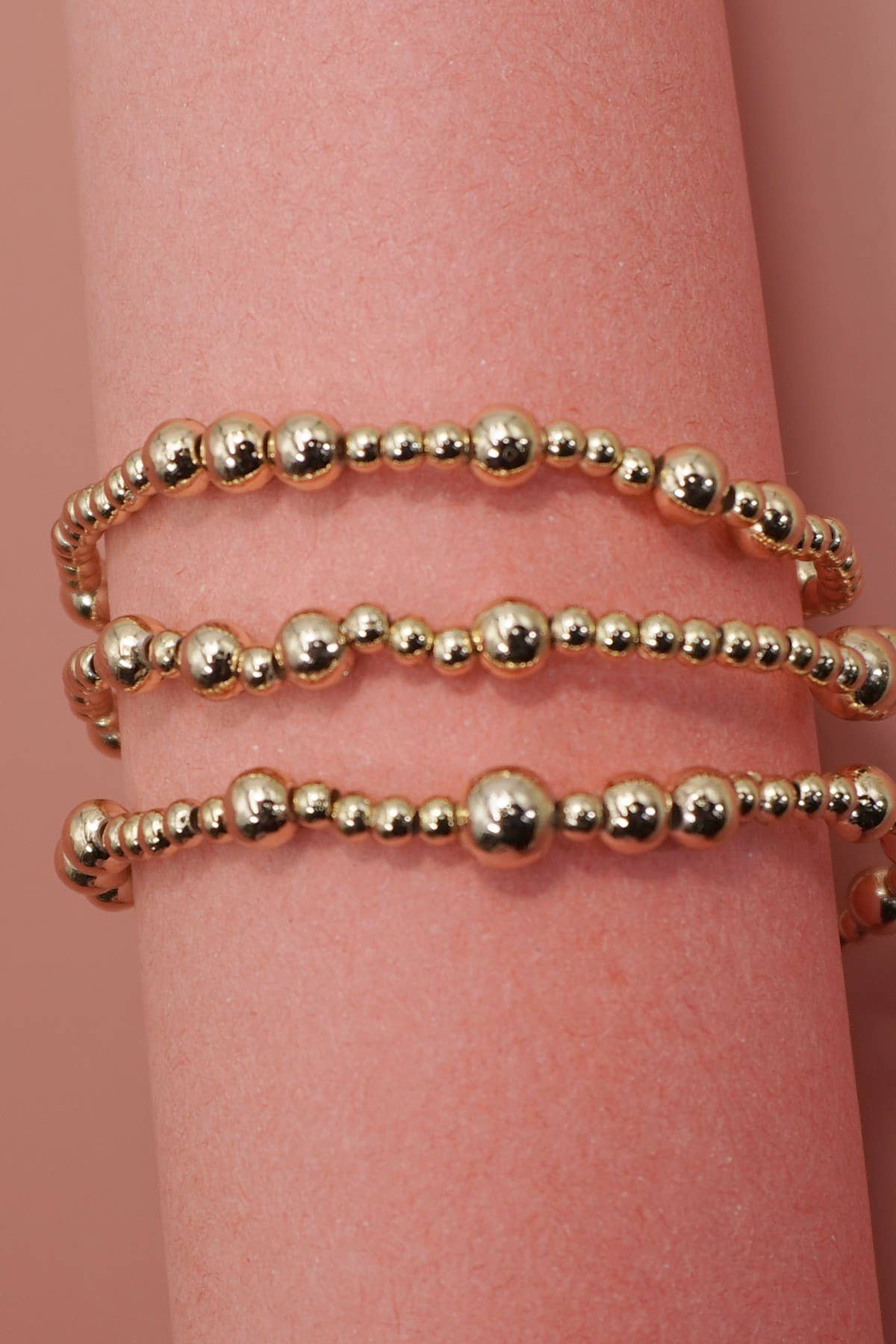 MULTI LAYER GOLD BALL CHAIN BEADED BRACELET | 40B5179 for wholesale on Faire1