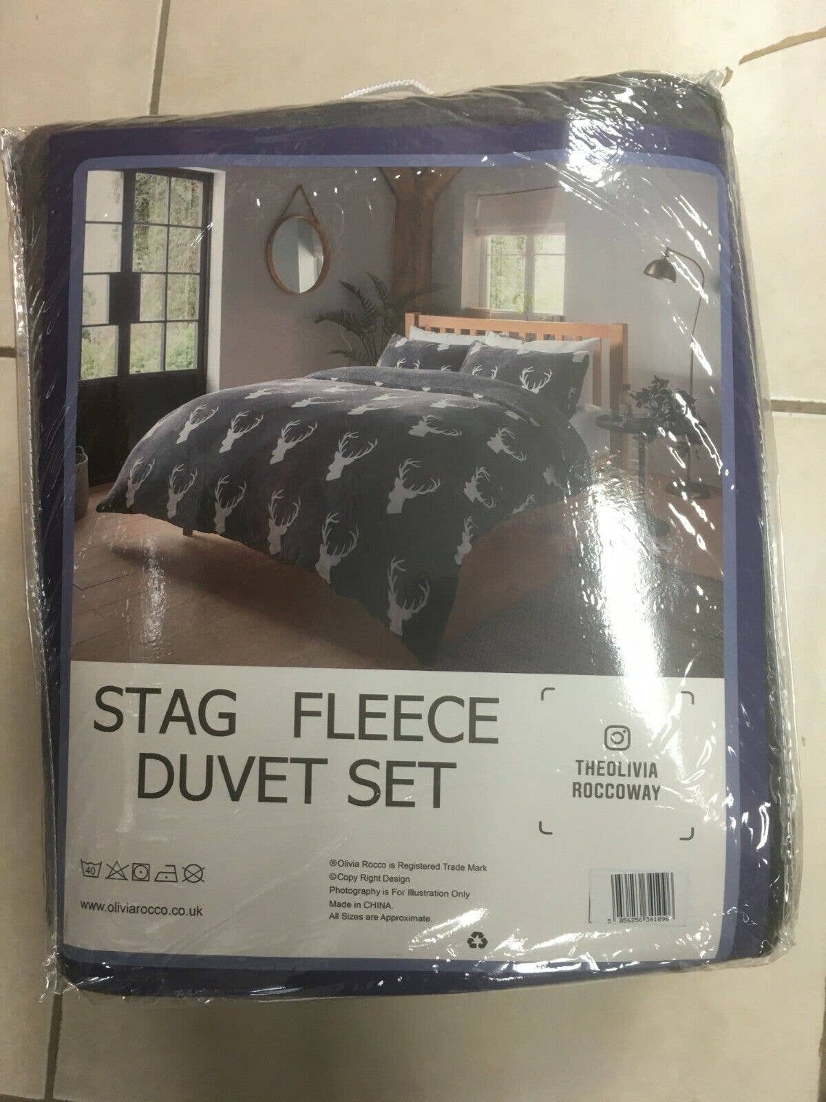 Pretty Little Bed – Engroshandel Sengesæt – Teddy Fleece Dynebetrækssæt med Printet Stjerne Stag Dyne Varmt Hyggeligt Vinter Sengetøj12