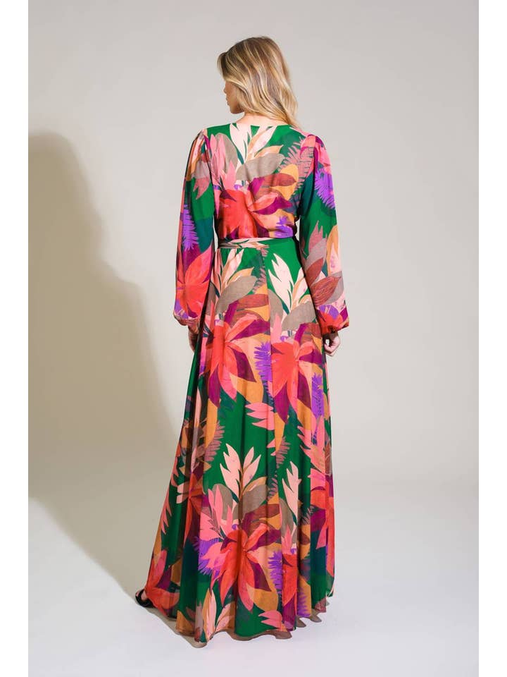 Verde Um maxi vestido estampado em tecido - ID21576 para venda a revendedores na Faire1