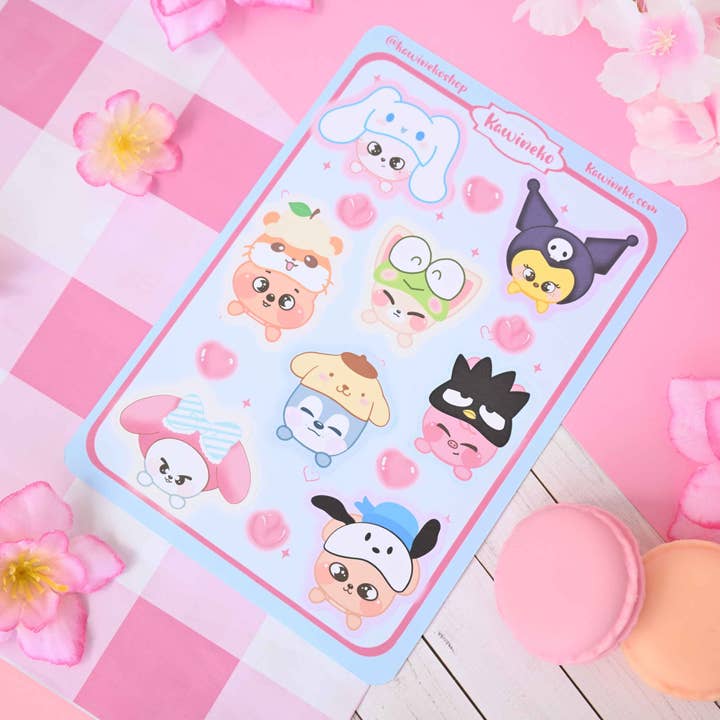 Kawineko - Wholesale Sticker - SanxSkz sticker sheet cute kpop kawaii 3