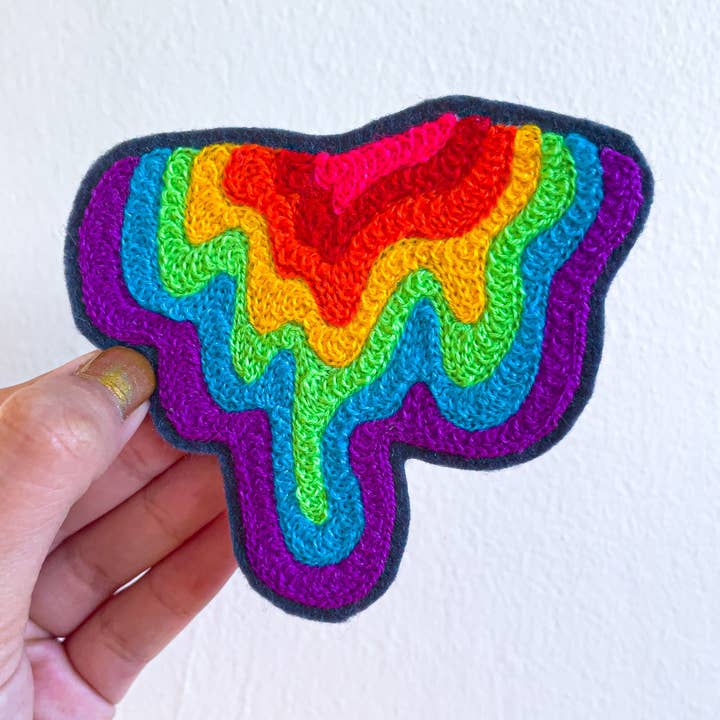 Rainbow Drippy - Chainstitch Patch for wholesale by Contrarium Chainstitch
