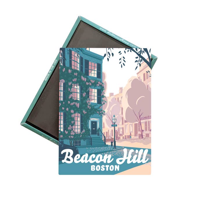 Beacon Hill, Boston Magnet for wholesale by Kat Maus Haus Illustration