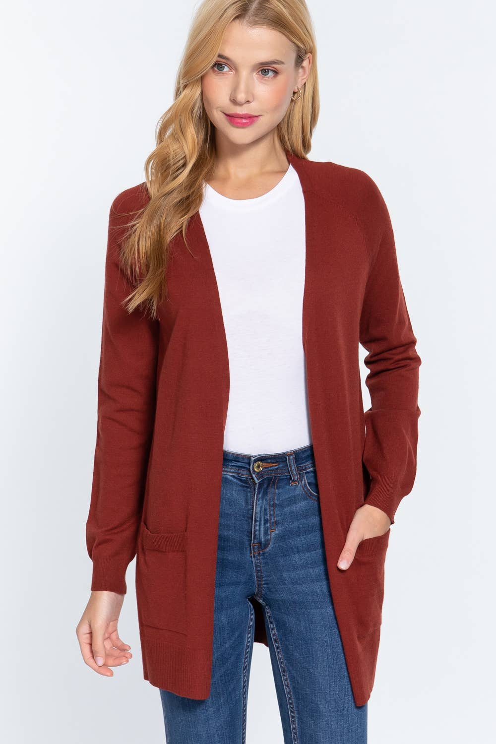 42POPS - Wholesale Cardigan - Women's - ",...SI-21342 RAGLAN SLV OPEN SWEATER CARDIGAN13