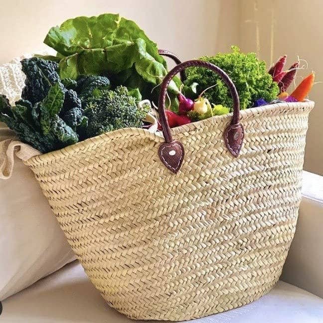NomadWeave Ltd - Wholesale Beach Bag - French Basket, straw bag with leather handles, beach bag