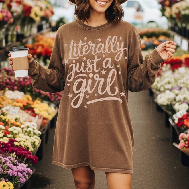 Literalmente Apenas Uma Rapariga Transferência DTF de Cor Única por atacado de K and M Designs