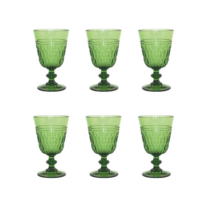 Set van 6 groene wijnglazen van acryl voor wholesale door AULICA