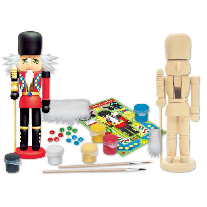 Masterpieces Puzzles - Wholesale DIY Craft Kit - Kids - Nutcracker Guard Wood Paint Set