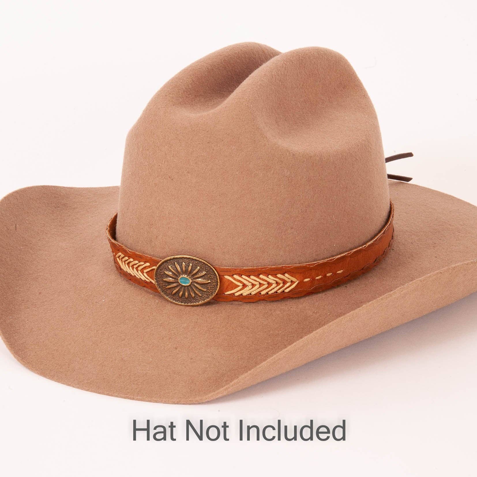 American Hat Makers - Wholesale Bandana - Unisex - Western Concho Hat Band - Style Ottawa Brown8