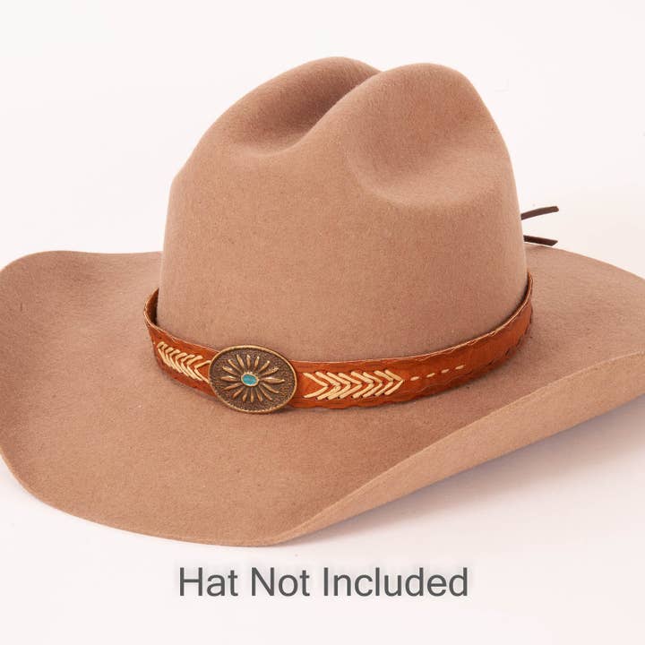 American Hat Makers - Wholesale Bandana - Unisex - Western Concho Hat Band - Style Ottawa Brown8