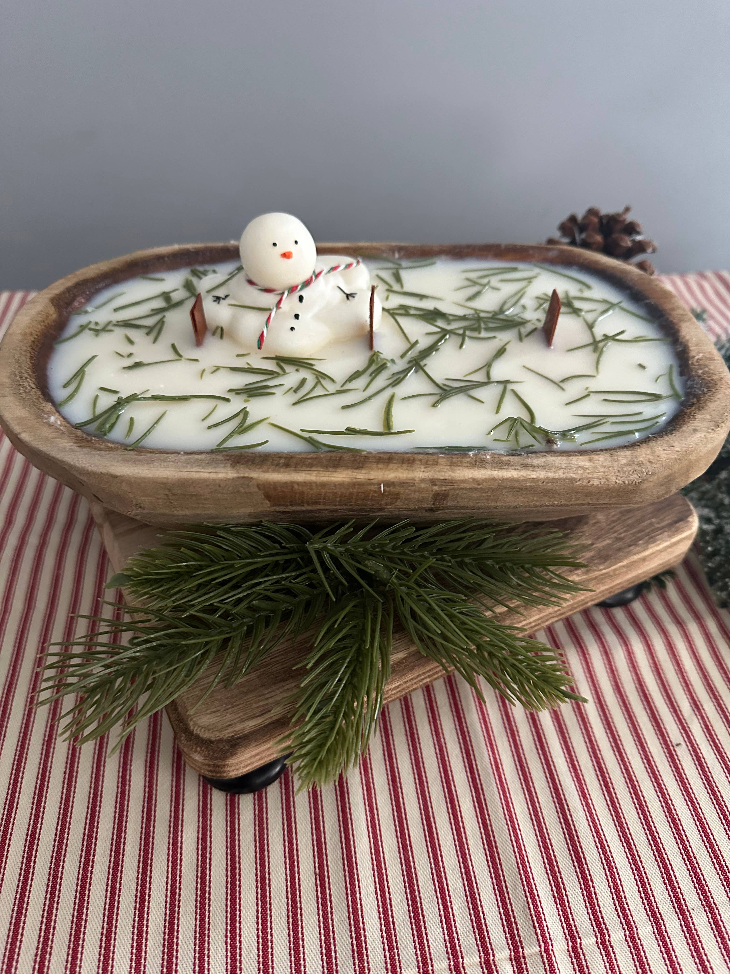Shells Primitives/No Place Like Home - Wholesale Jar/Filled Candle - Snowman Dough Bowl Soy Wax Candle 4