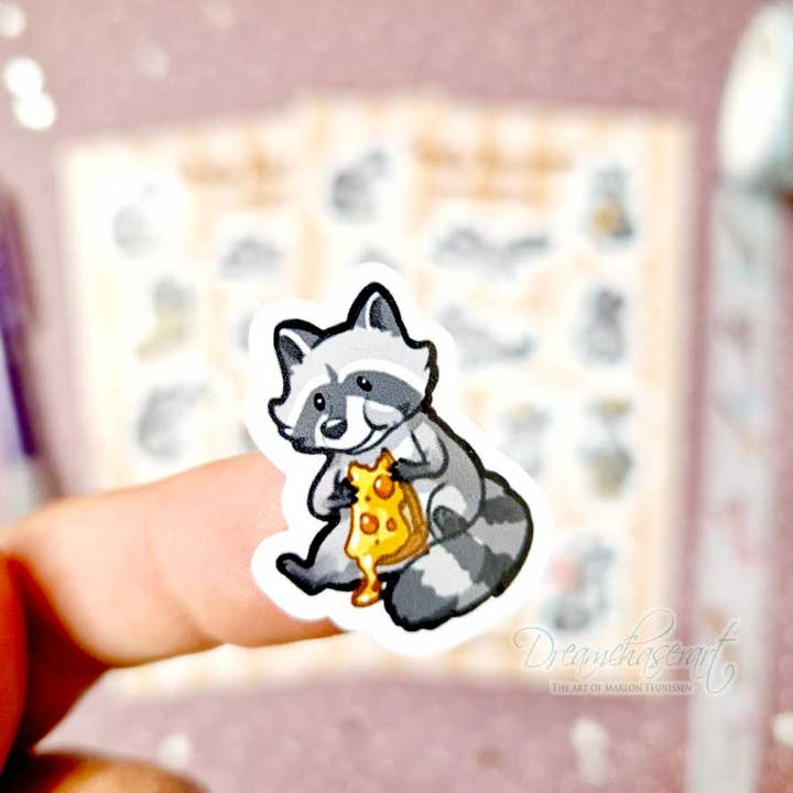 Dreamchaserart - Wholesale Sticker - Trashy Raccoons Sticker sheet1