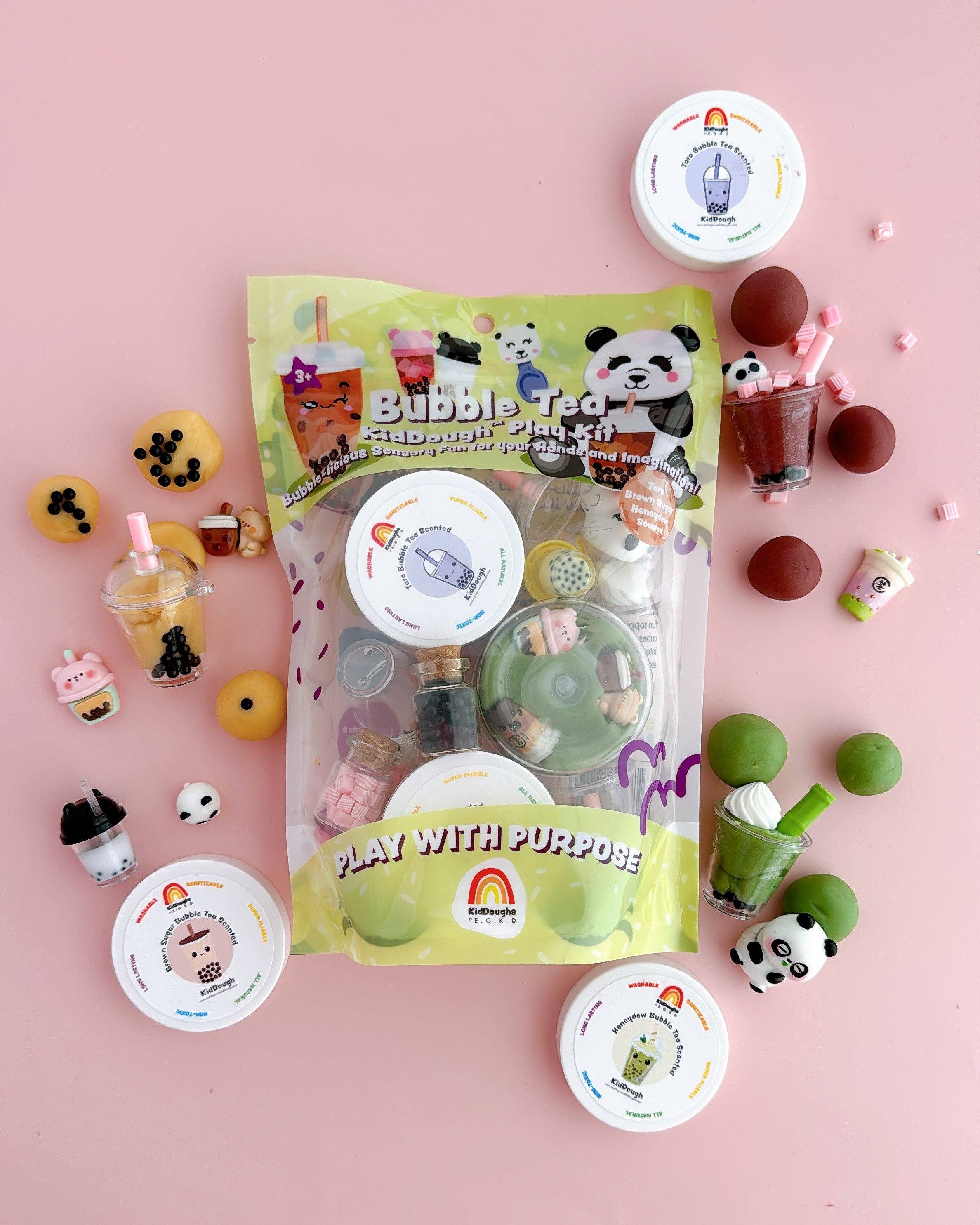 Earth Grown KidDoughs (KidDoughs by EGKD) - Wholesale Putty/Slime - Kids - Bubble Tea KidDough Play Kit0