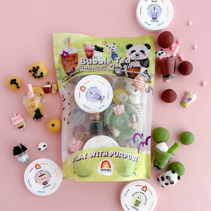 Earth Grown KidDoughs (KidDoughs by EGKD) - Wholesale Putty/Slime - Kids - Bubble Tea KidDough Play Kit