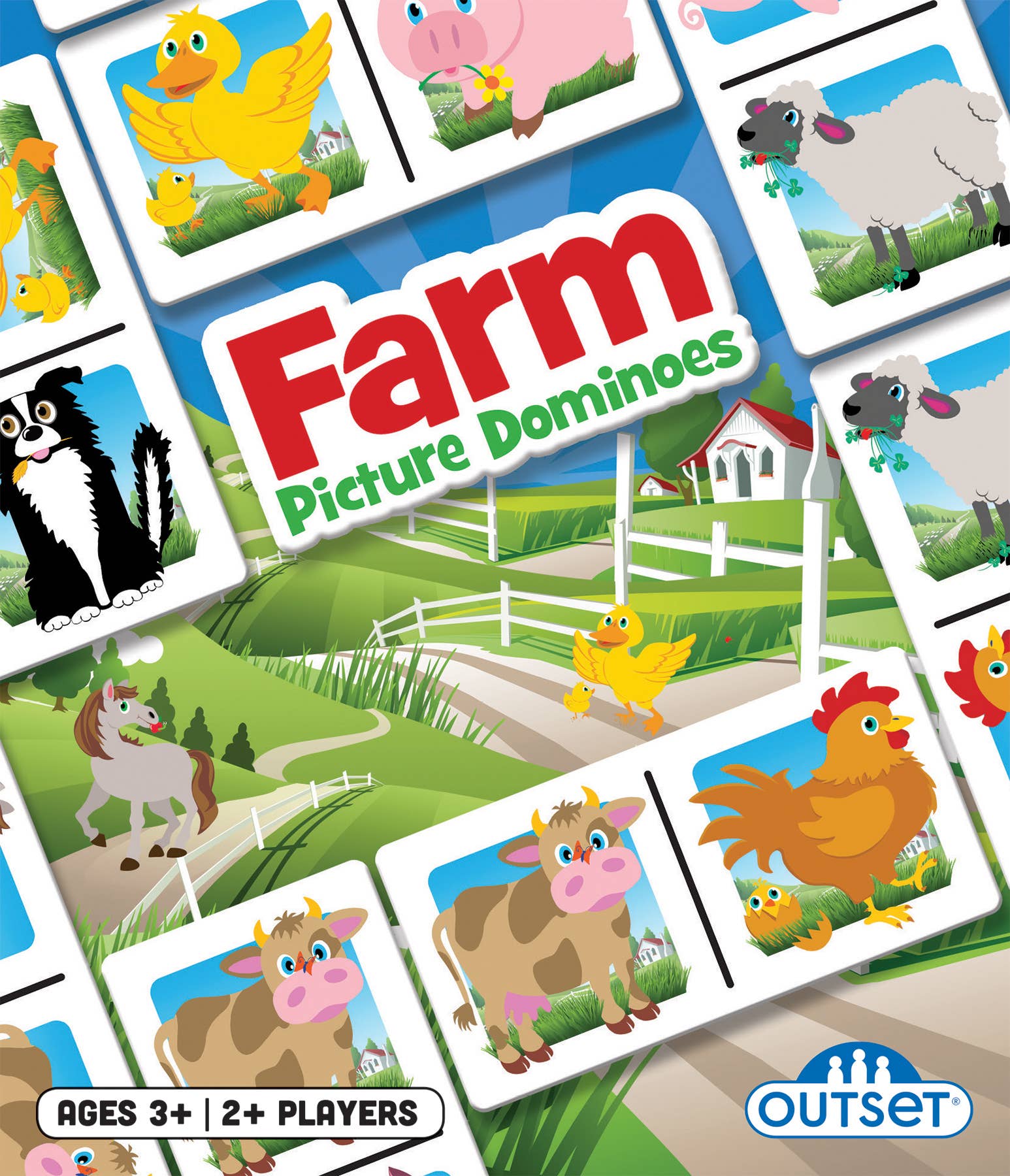 Outset Games and Cobble Hill Puzzles - Wholesale Board Game - Picture Dominoes: Farm Game for Ages 3+1