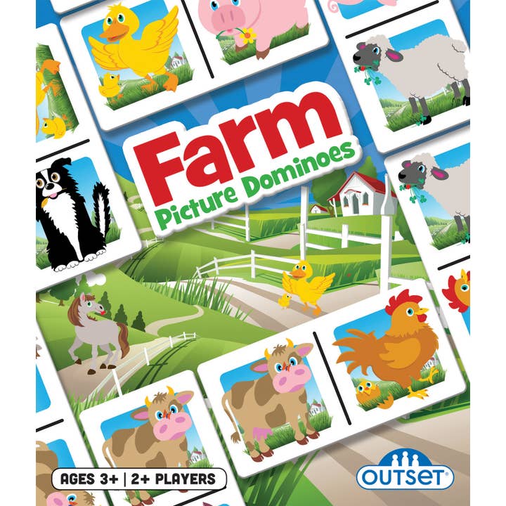 Outset Games and Cobble Hill Puzzles - Wholesale Board Game - Picture Dominoes: Farm Game for Ages 3+1