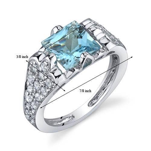 Peliani - Venta al por mayor Anillo con gemas - Anillo de plata esterlina con topacio azul suizo talla princesa talla 6