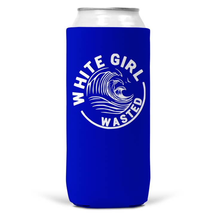Wi-Wear – wholesale Drink huggers & koozies – White Girl Wasted SLIM CAN Coozie/Cooler 12oz Koozie4
