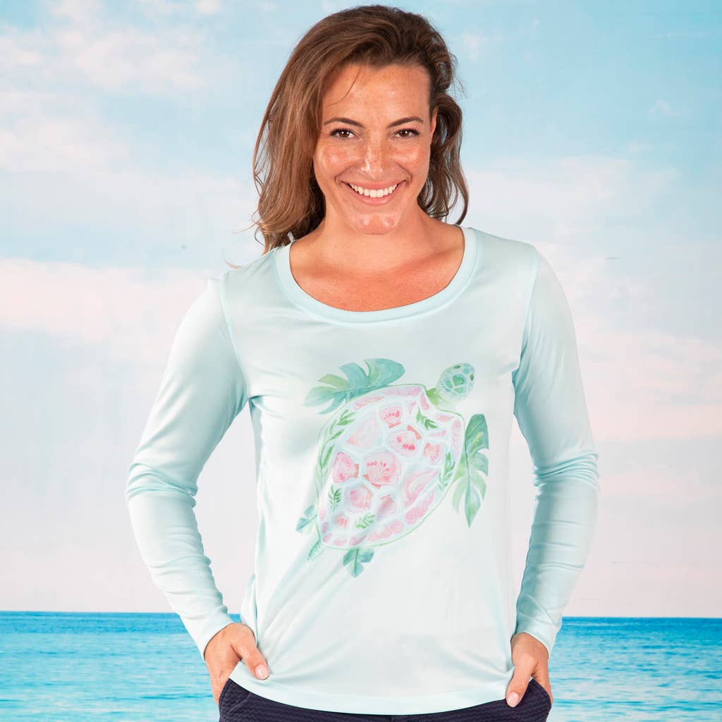 Caloosa WaterWear - Wholesale Screen Printed T-Shirt - Women's - "Turtle Shell" UPF 50 Performance Ultra Comfort Shirt2