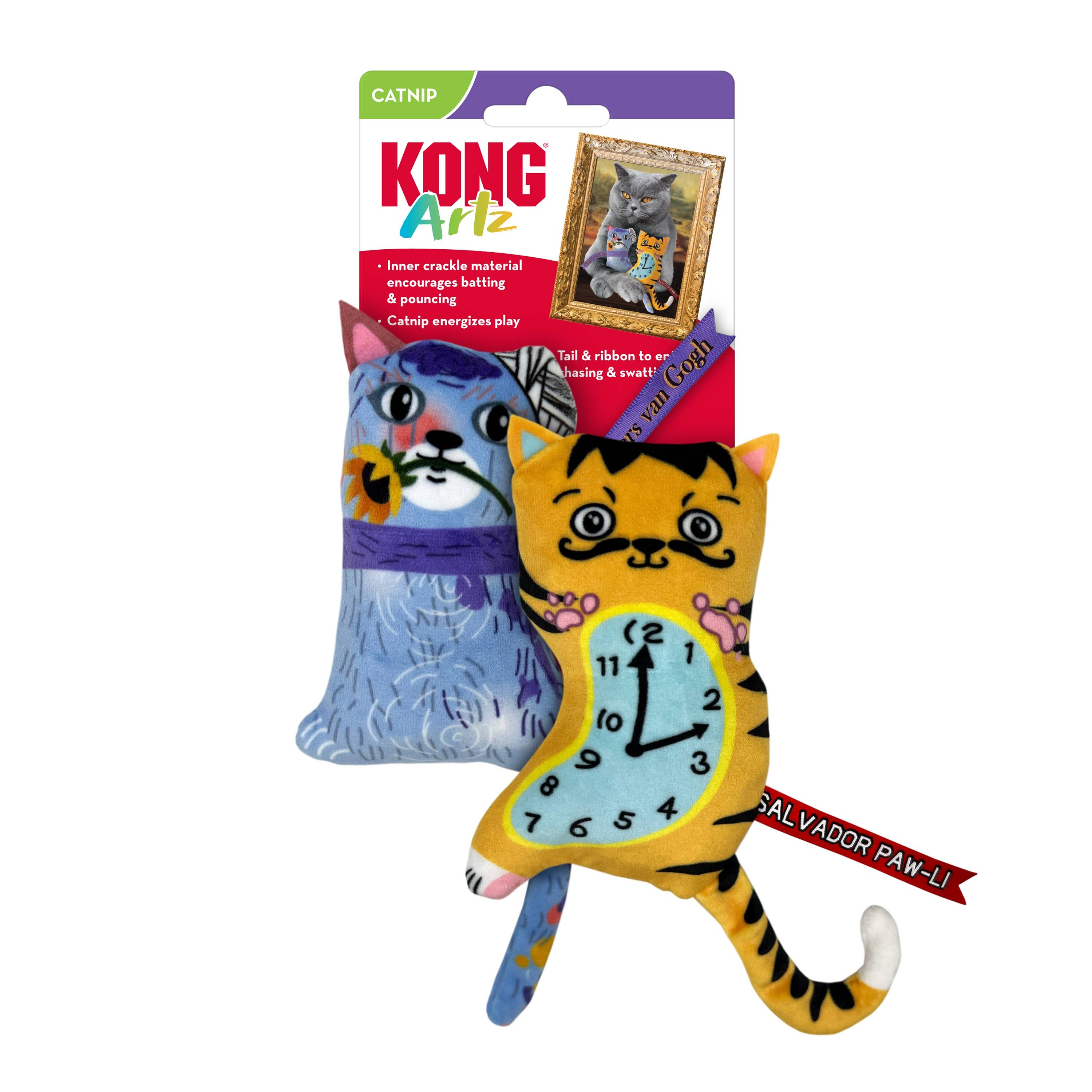 Pet Palette Distribution - Wholesale Pet Toy - Cat - KONG® Artz Dali / van Gogh Cat Toy 2pk1