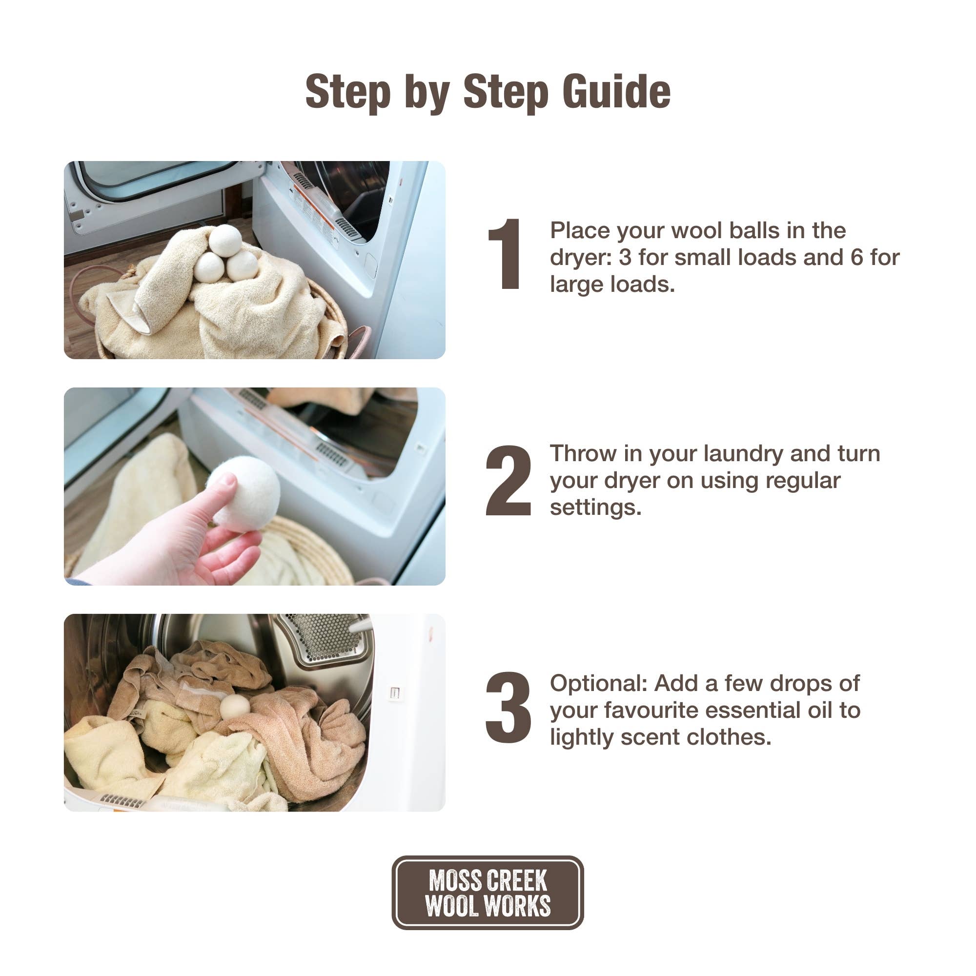 Moss Creek Wool Works UK | Wool Dryer Balls – wholesale Dryer balls – Sample 1/2 Wool Dryer Ball & Wool Roving (1 Order Per Store)5