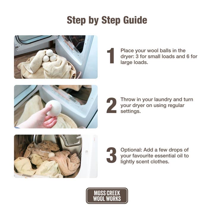 Moss Creek Wool Works UK | Wool Dryer Balls – wholesale Dryer balls – Sample 1/2 Wool Dryer Ball & Wool Roving (1 Order Per Store)5