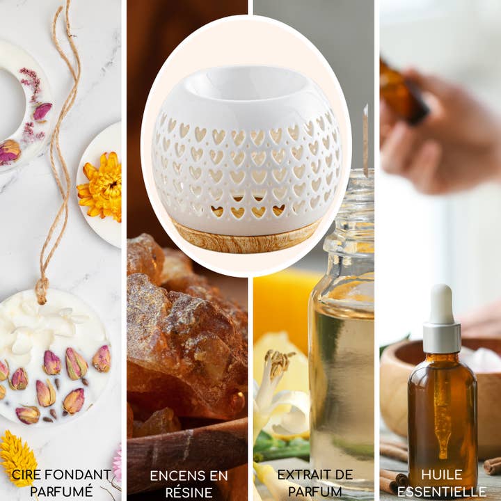 Zen'Arome - Wholesale Fragrance Warmer - Ceramic Heart Oil Burner for Melts and Scented Waxes