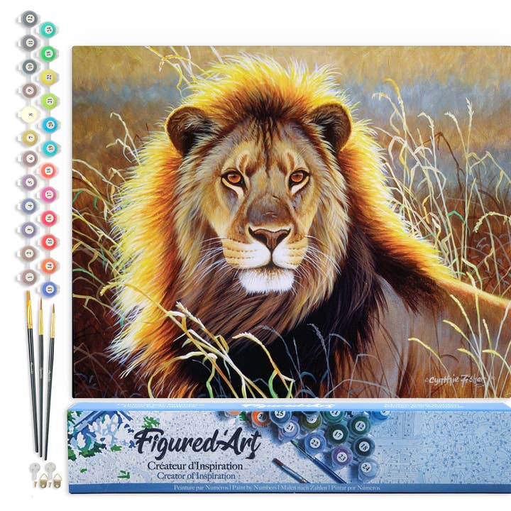 Pintar por números León en la sabana para venta al por mayor de Figured'Art