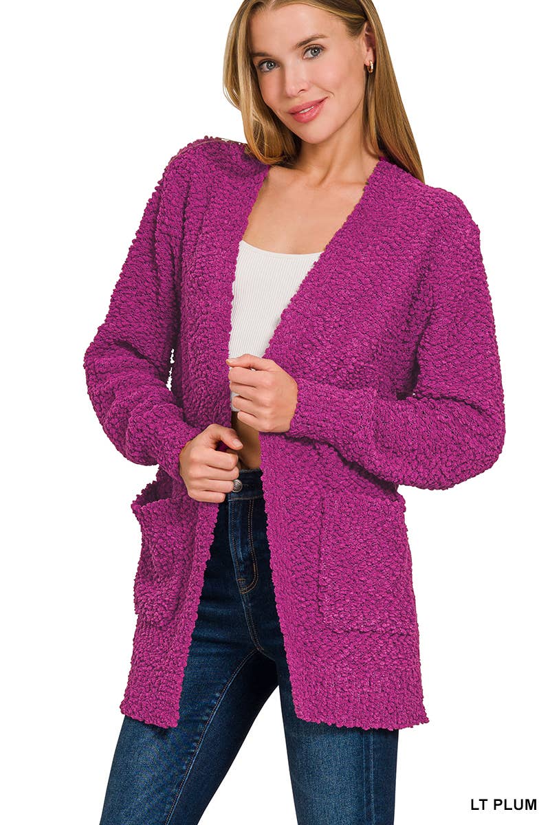 42POPS - Wholesale Cardigan - Women's - Popcorn Sweater Cardigan w/ Pockets18