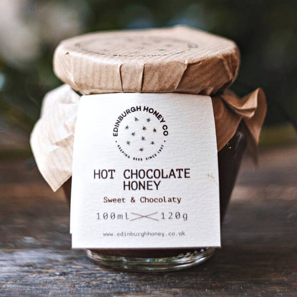 Hot Chocolate Infused Honey for wholesale by Edinburgh Honey Co