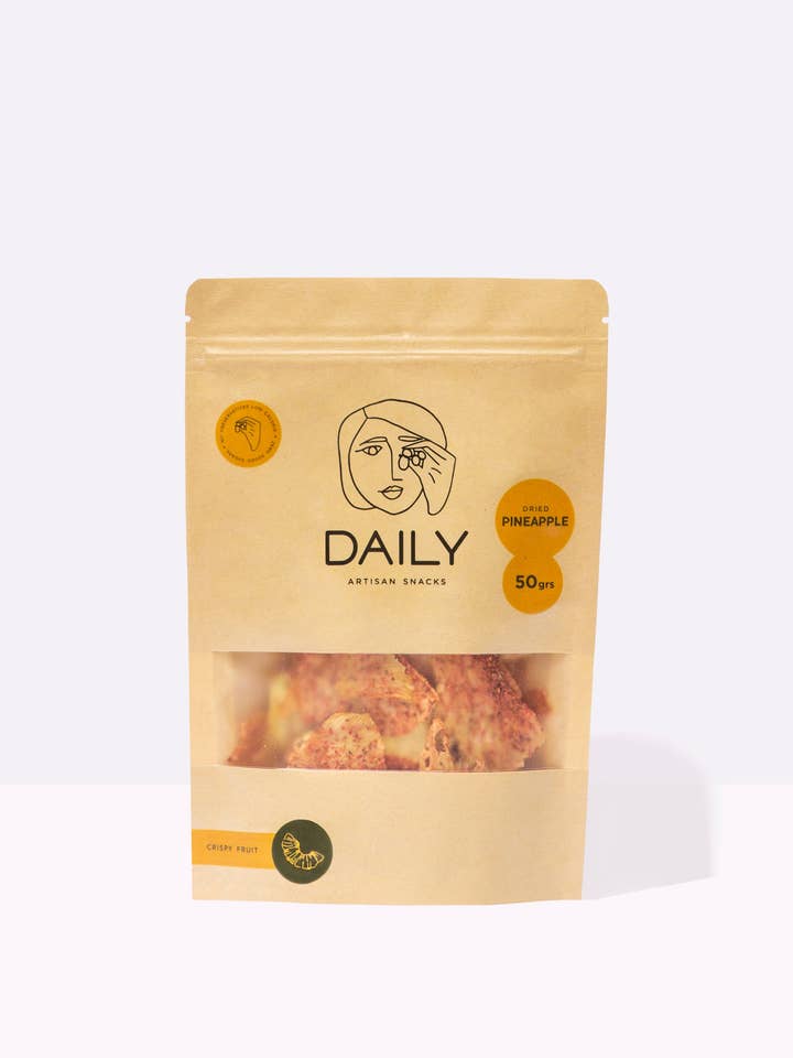 Tørret ananas tynde og sprøde chips for engroshandel hos Daily Artisan