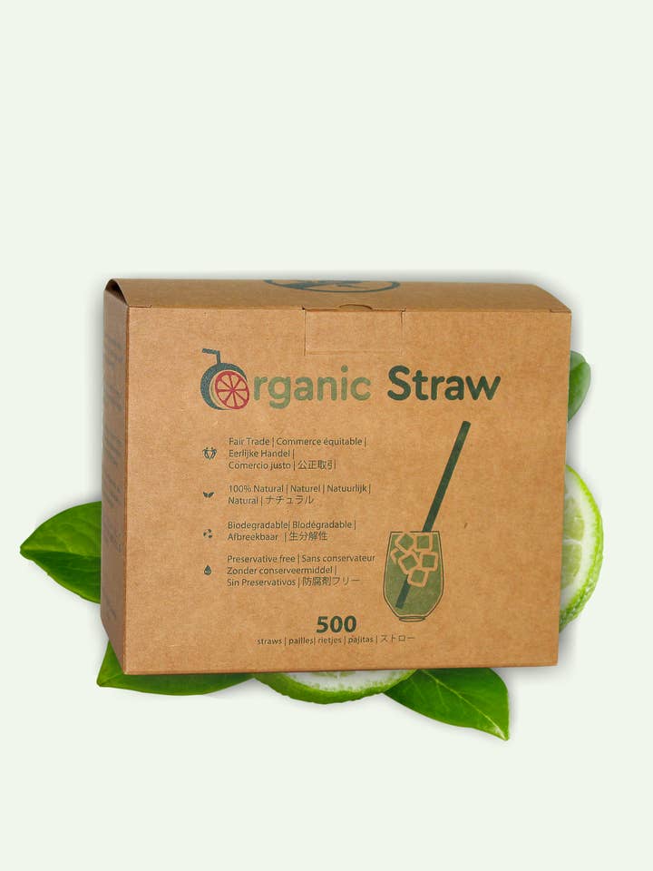 100% VEGETABILSK HALM TIL ENGANGSBRUG - 12 CM - 500 SUGERØR for engroshandel hos Organic Straw