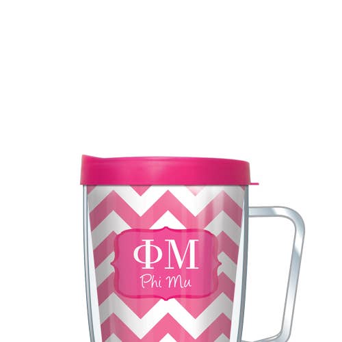 FREEHEART - Wholesale Insulated Mug/Tumbler - Phi Mu Chevron Tumbler1