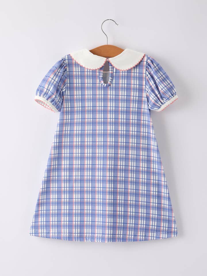 Rylee Faith Designs - Wholesale Dress - Kids - BACK TO SCHOOL Pocket Applique Check Girls Dress