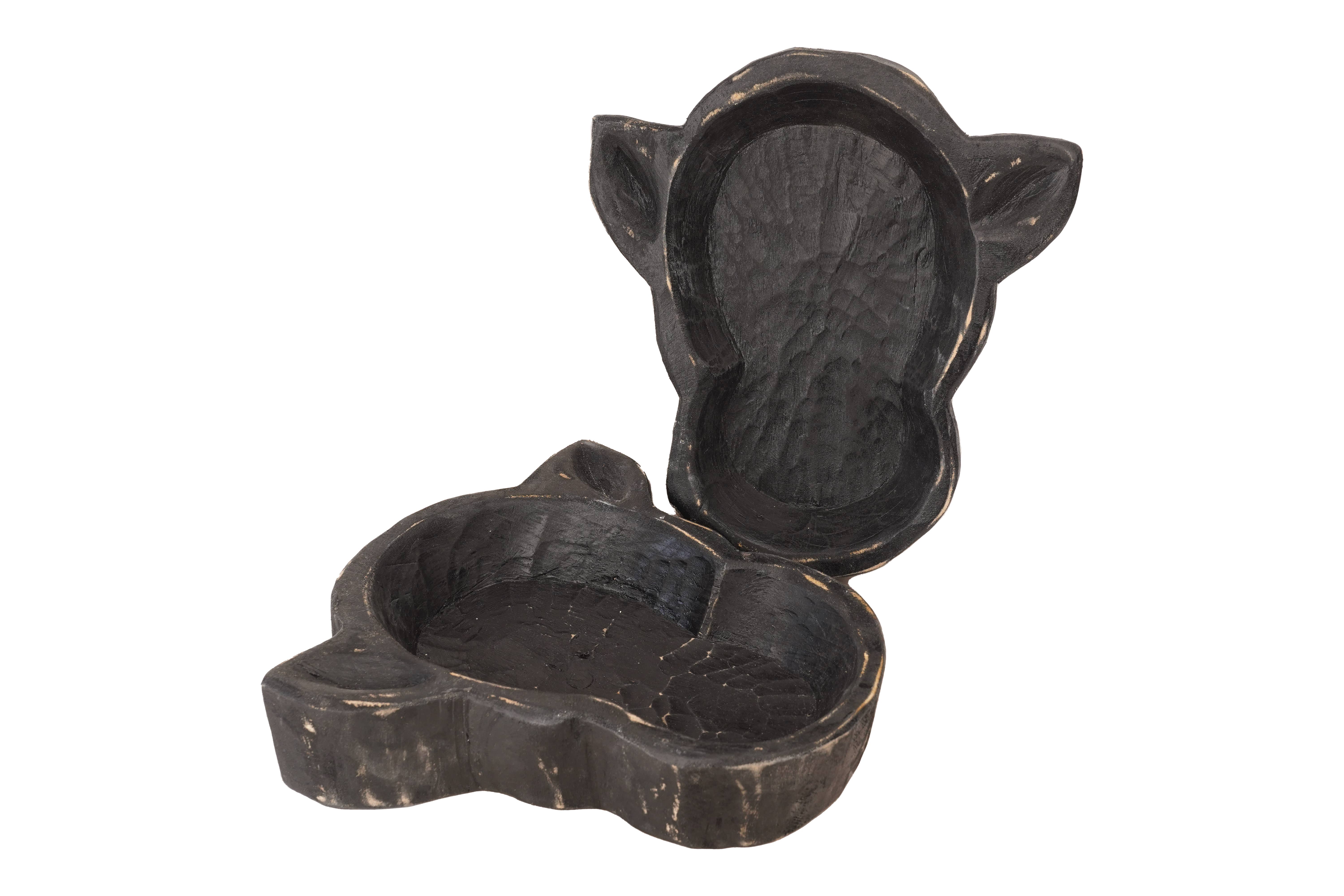 My Amigos Imports - Wholesale Candle Holder - Cow Head-Skull-Bowl-11 x 12 x 2 inches-Wood-Candle Ready3