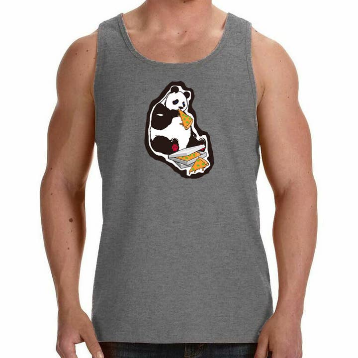 Unisex Hungry For Pizza Panda Tank/Yoga/ Exercise/Summer for wholesale by Maqoba