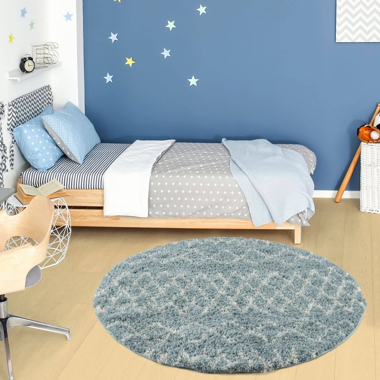 THE RUGS – wholesale Area rug – Moroccan Duck Egg Blue Shaggy Rug | 95021