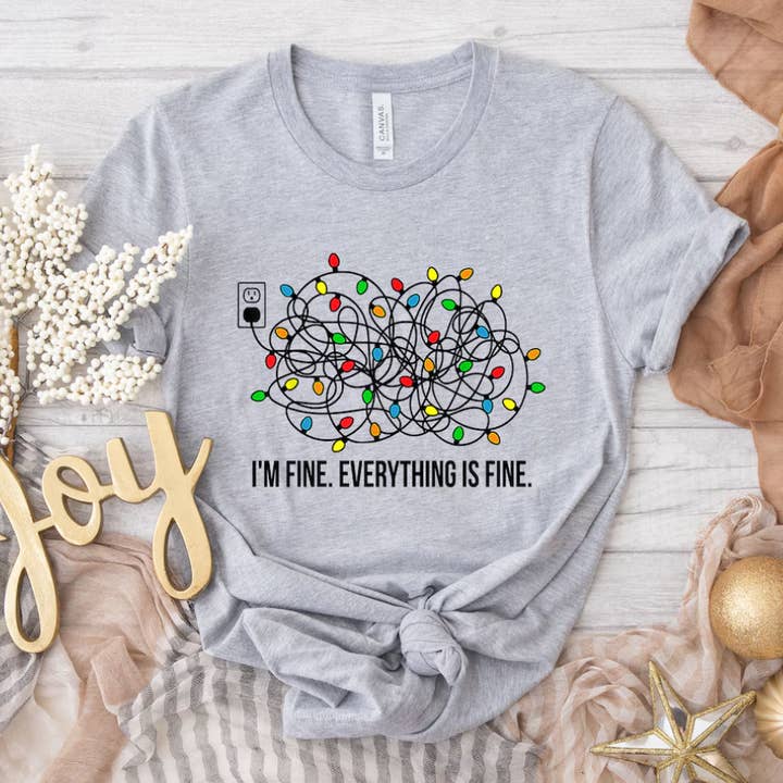 Eleven Fashion - Wholesale T-Shirt (Graphic) - Unisex - It's Fine I'm Fine Everything Is Fine Shirt0