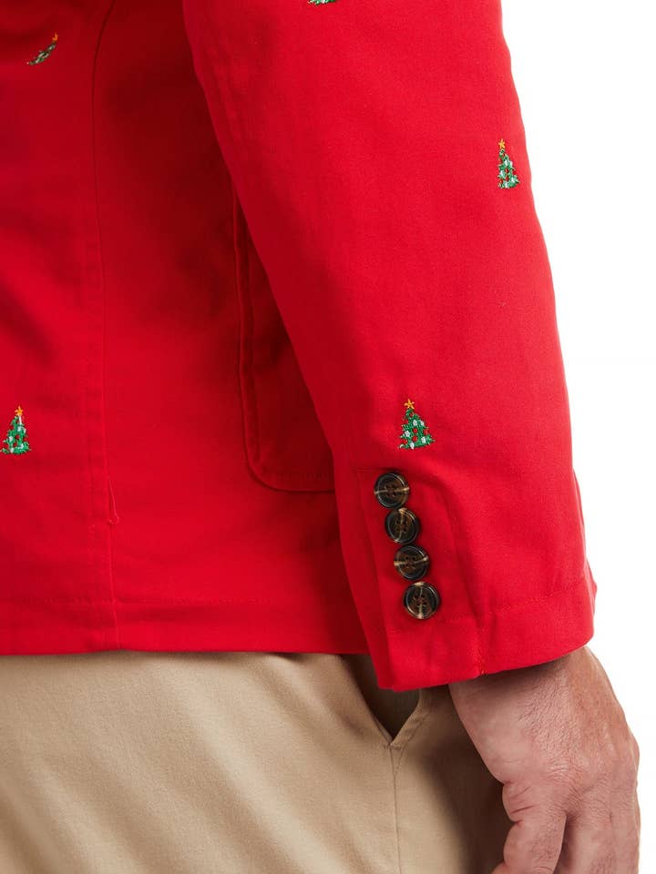 Spinnaker Blazer Bright Red with Christmas Trees for wholesale on Faire2