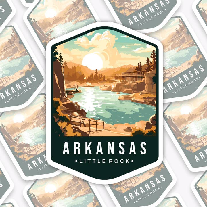 Handmade Vinyl sticker- "Arkansas" State for wholesale by With Love, Ell