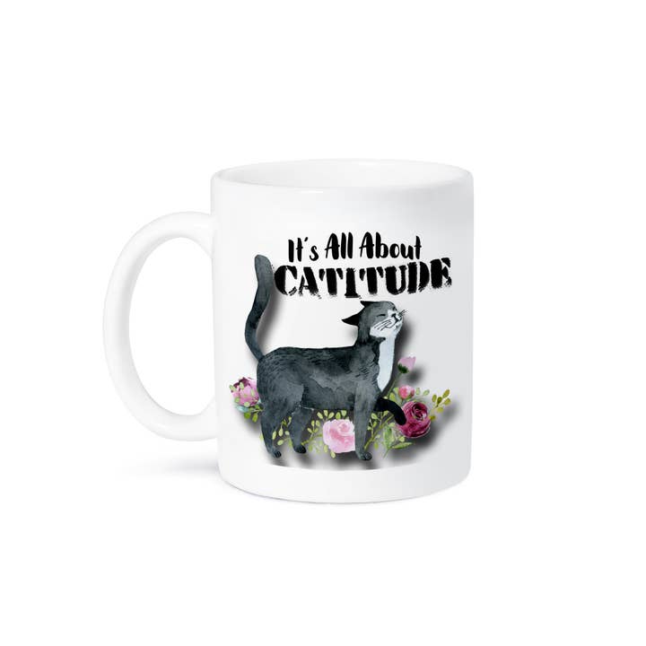 3dRose - Wholesale Coffee Mug - 3dRose, Strutting Cat with Catitude in flower rose garden, Mug8