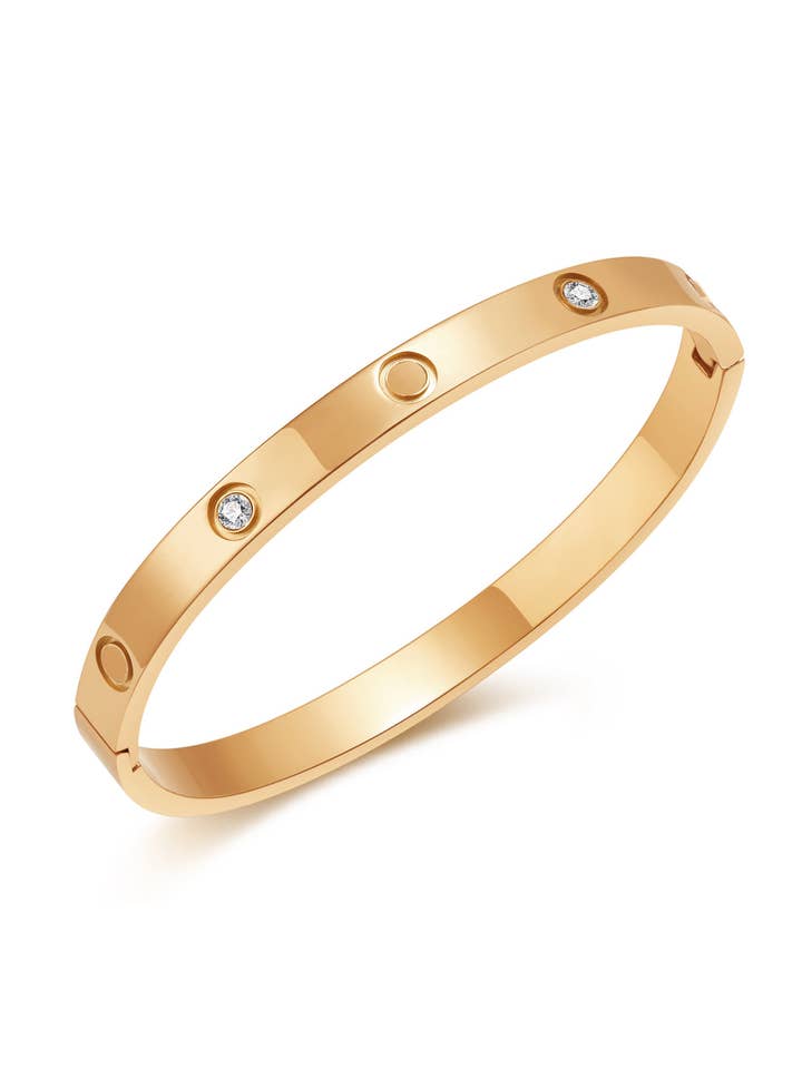 Rhinestone Stainless Steel Bracelets B4106 for wholesale by Ole