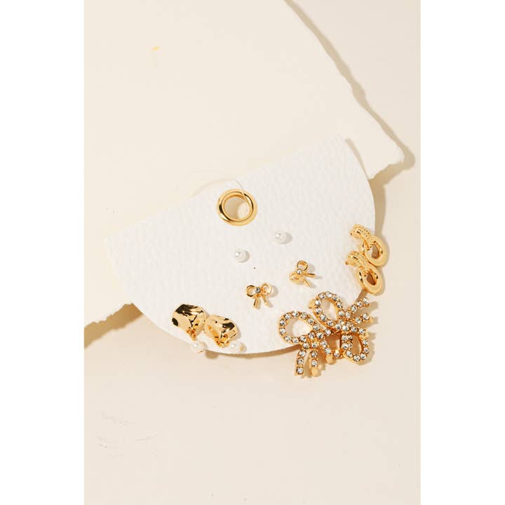 Assorted Ribbon Bow Earrings Set for wholesale by Anarchy Street