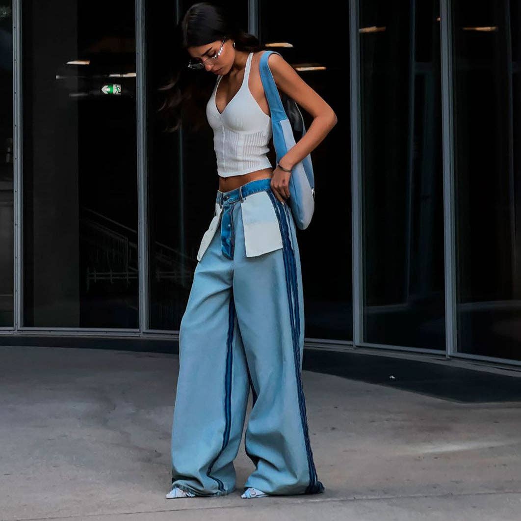 Light Blue Style T  2025 NEW HighWaisted Wide Leg Jeans Chic Summer Comfort for wholesale on Faire3