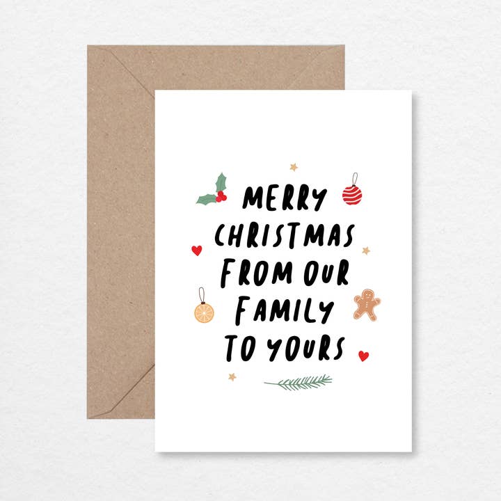 Feliz Natal Da Nossa Família Para o Seu Cartão de Natal A6 por atacado de EK DESIGN