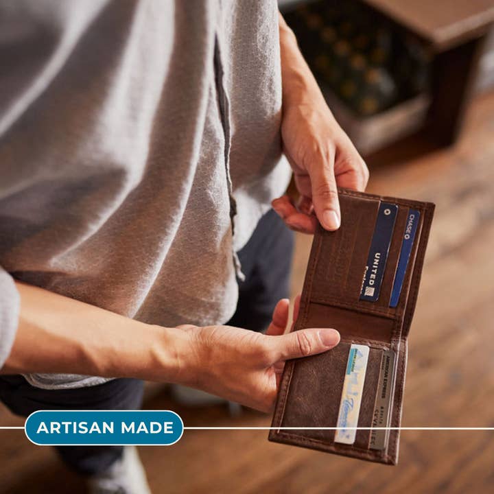 Bi-Fold Wallet | Men's Wallet | Leather Goods | Artisan Made for wholesale by Lazarus Artisan Goods