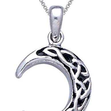 Silver Insanity - Wholesale Individual Charm/Pendant - Sterling Silver Celtic Knot Crescent Moon Pendant