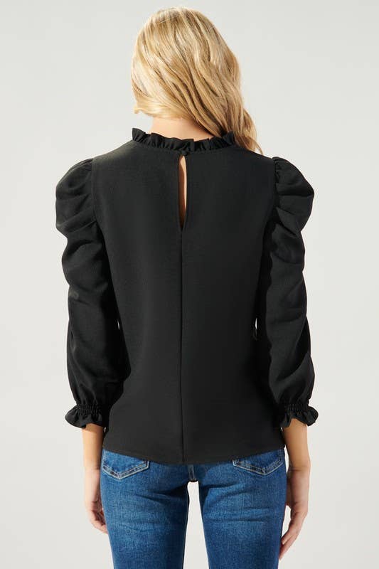 Sugarlips - Vendita all'ingrosso Camicetta - Donna - Go Getter Marla - Top con maniche a sbuffo con volant12